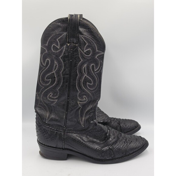 Dan Post Snake Skin Python Western Boots Cowboy Black Men’s Size 9.5 D main image 7